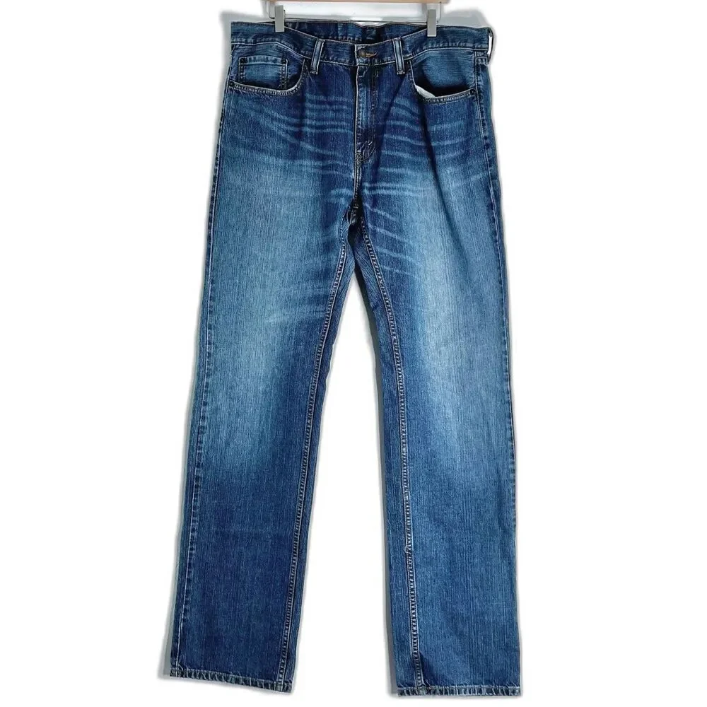 Levi's Straight Leg Jeans Medium-Dark Wash High Rise Denim Size 33x38